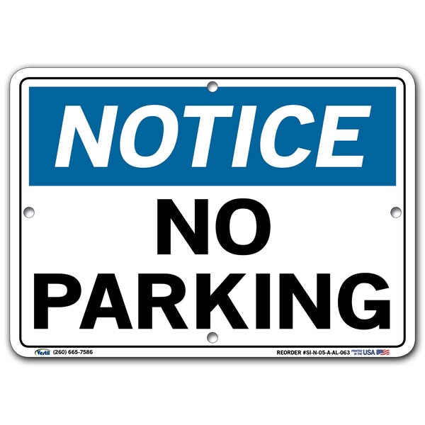 Aluminum Sign, 10-1/2" W, 7-1/2" H, English, Aluminum, White